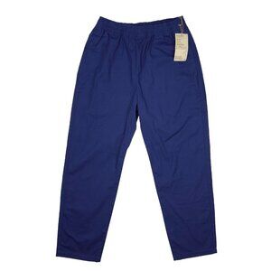 NWT* MUJI Easy Pants Slim fit Organic 98% Cotton Blue Chino Japanese sz S